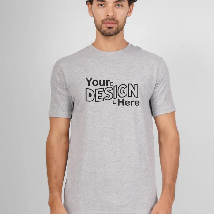 Grey Cotton Round Neck T-Shirt