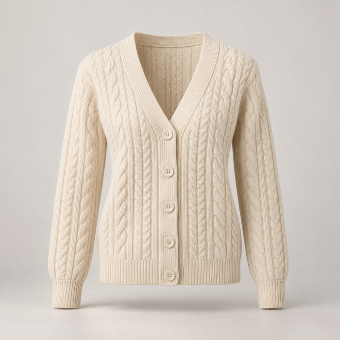 Ivory Cable Knit Cardigan