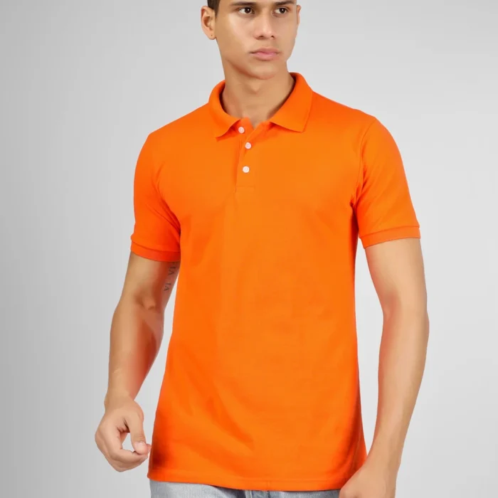 Orange Cotton Polo T-Shirt