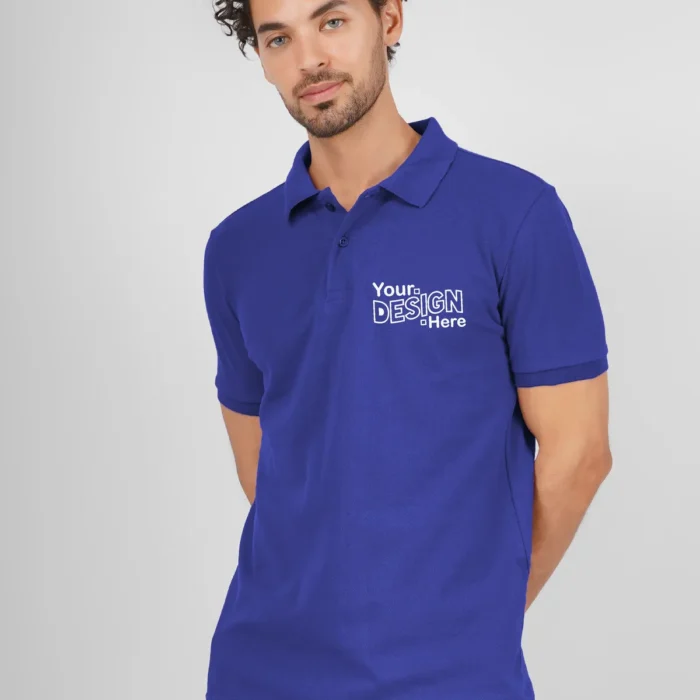 Royal Blue Cotton Polo T-Shirt