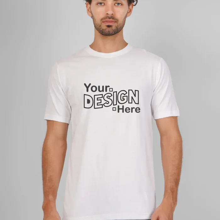 White Cotton Round Neck T-Shirt